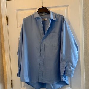 Women’s The Frankie Shop Light Blue Button-Up Oversized Shirt L